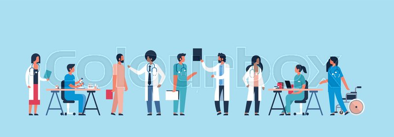 Group Doctors Hospital Communication Stock Vector Colourbox