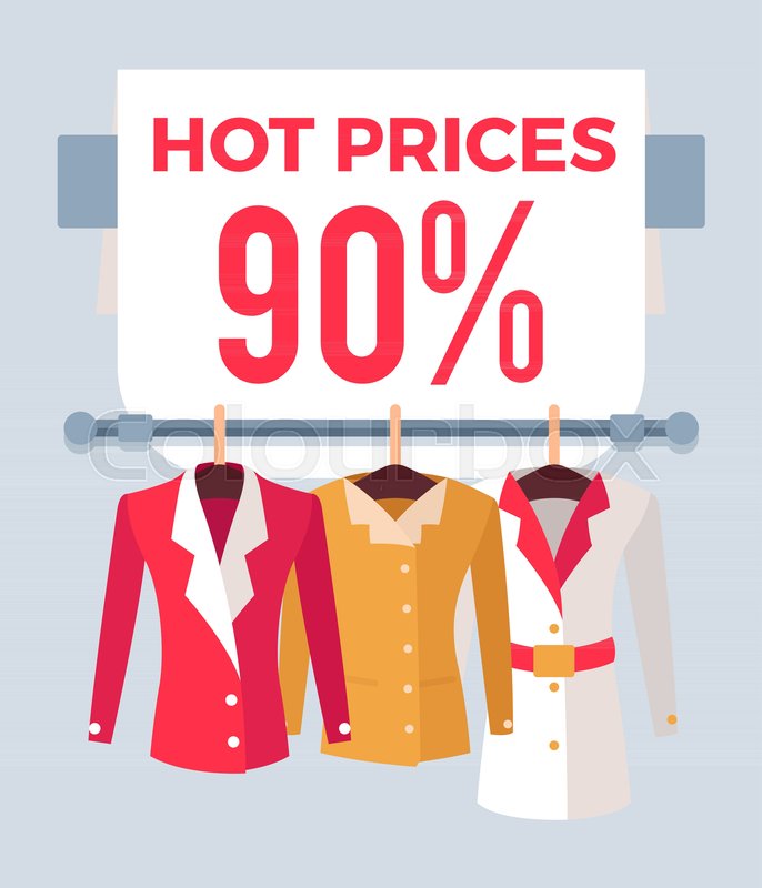Hot Prices 90 Total Sale Special Offer Stock Vector Colourbox