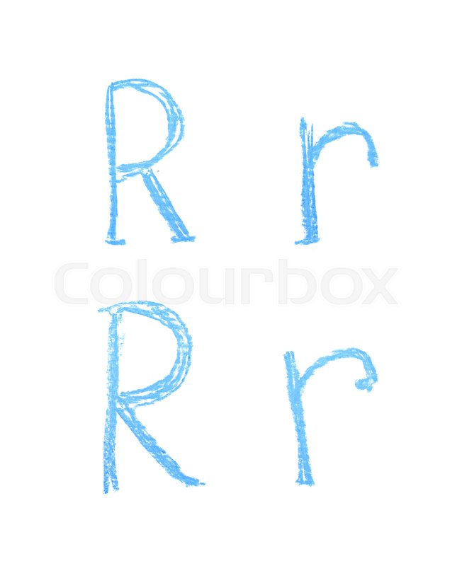 Hand drawn with the chalk R letter ... | Stock image | Colourbox