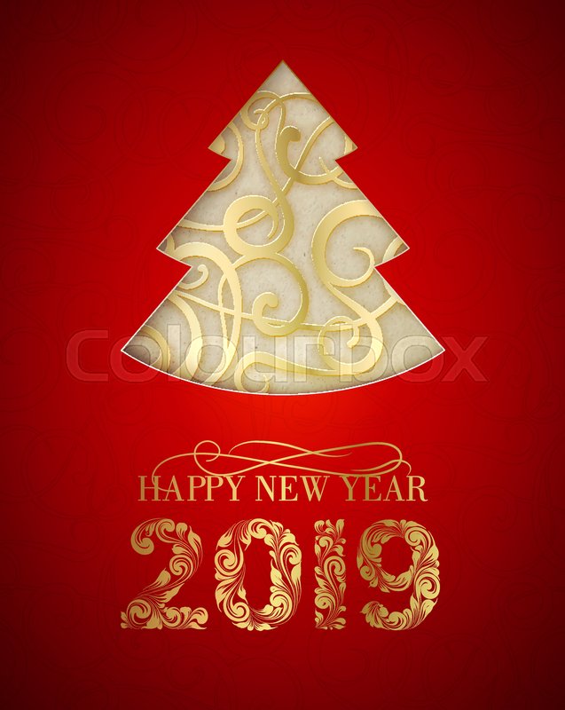 Merry Christmas And Happy New Year Stock Vector Colourbox