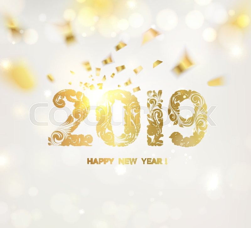 happy new year card over gray stock vector colourbox new year card template