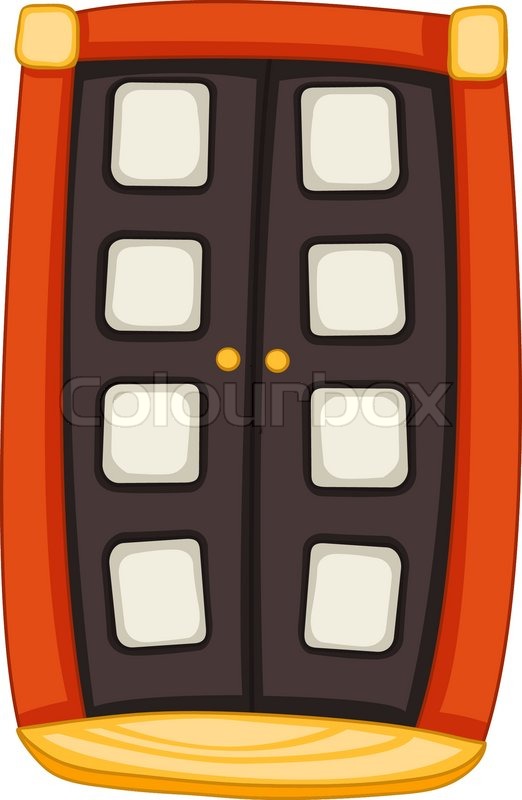 Cartoon Home Door Isolated On White Stock Vector Colourbox