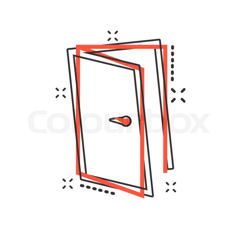 Vector Cartoon Door Icon In Comic Stock Vector Colourbox