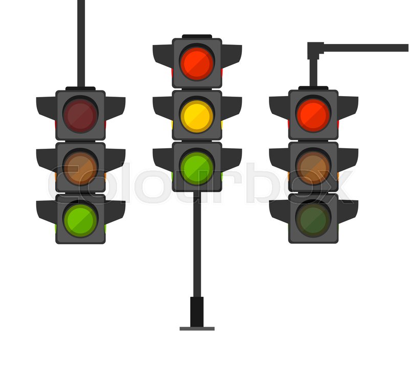 Cartoon Traffic Light Different Types Stock Vector Colourbox
