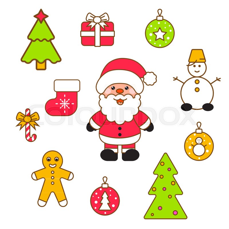xmas vector clipart set santa and christmas eve decor objects stock vector colourbox - Christmas Eve Clipart xmas vector clipart set santa and christmas eve decor objects stock vector colourbox - Christmas Eve Clipart