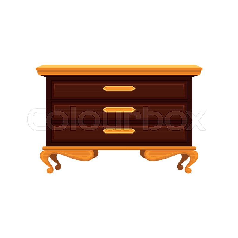 Antique Chest Of Drawers With Golden Stock Vector Colourbox