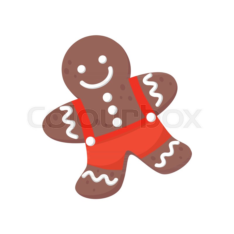 Icon Of Gingerbread Man Decorated With Stock Vector Colourbox