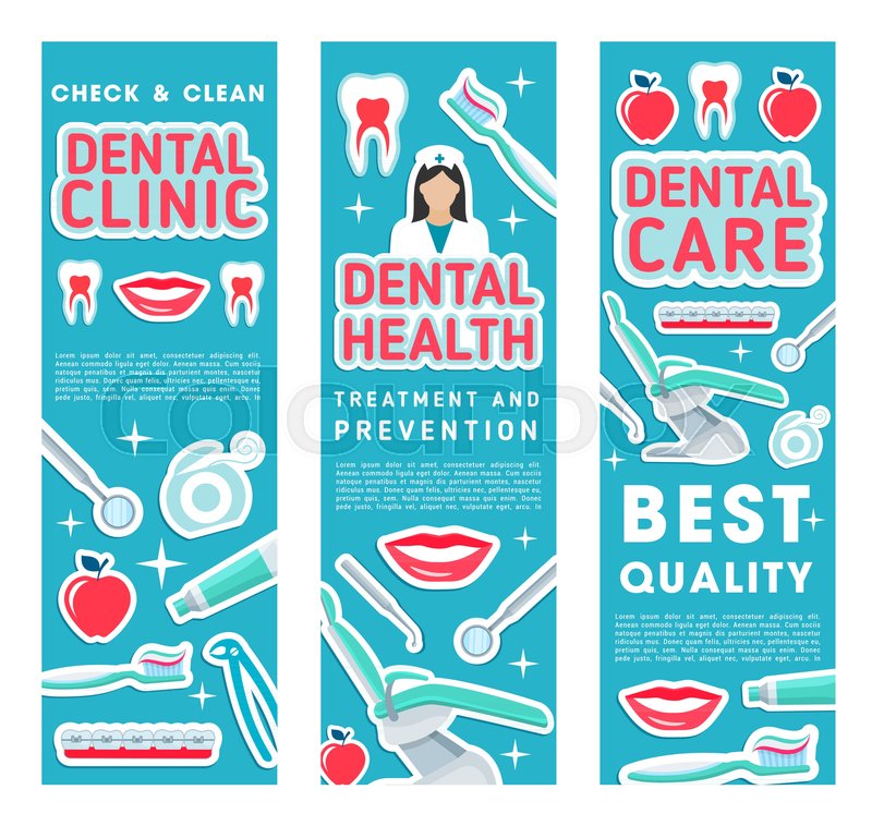 Dental Health Clinic Banners For Stock Vector Colourbox