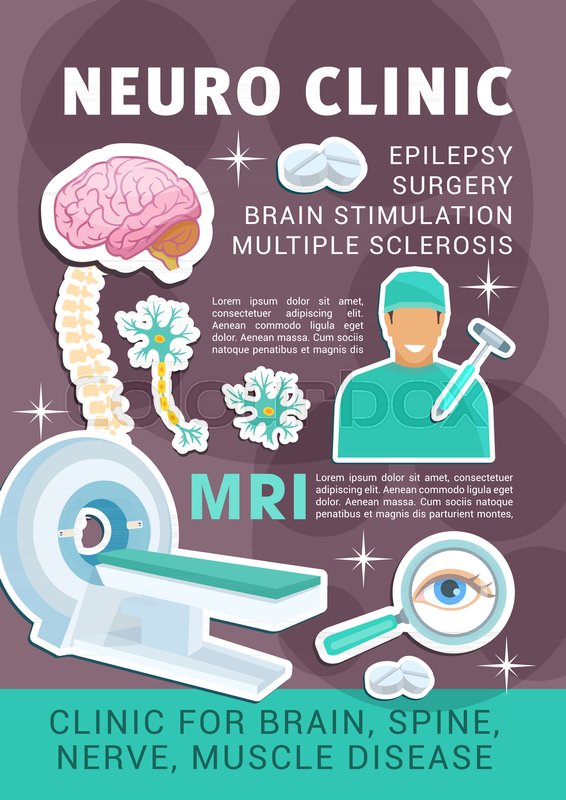 Neuro Clinic Poster Of Neurology Stock Vector Colourbox