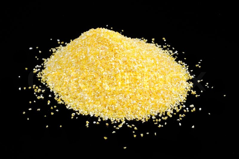 Corn Grits auf schwarzem Hintergrund Stock Bild Colourbox