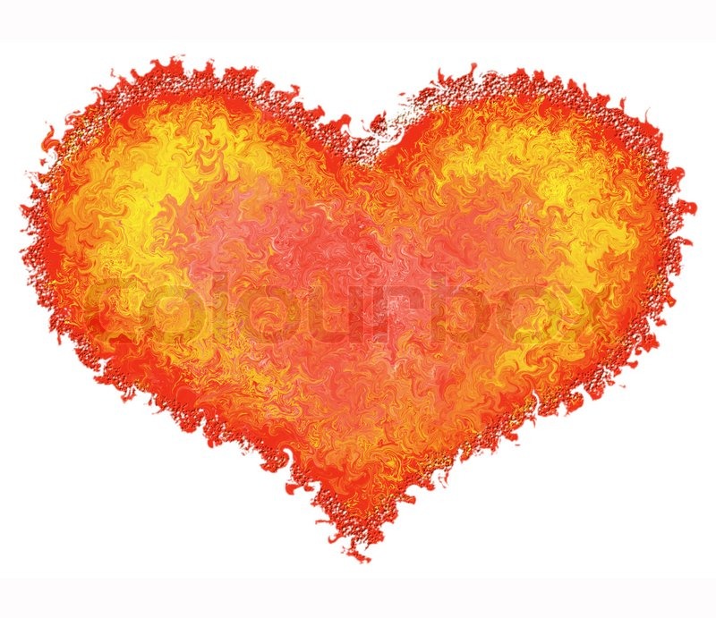 Valentine heart, beautiful love symbol, hand painted on a