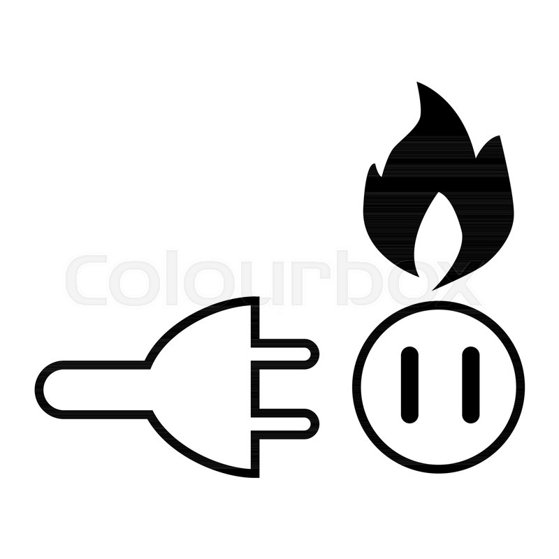 Plug Socket Fire Due To Ignition In Stock Vector Colourbox