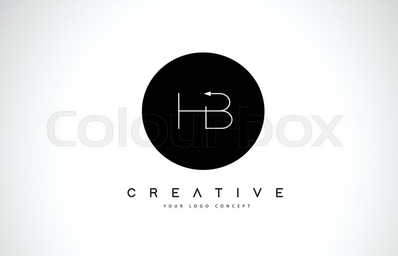 HB H B Logo Design with Black and ... | Stock vector | Colourbox