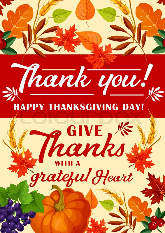 Happy Thanksgiving Day Greeting Card Stock Vector Colourbox