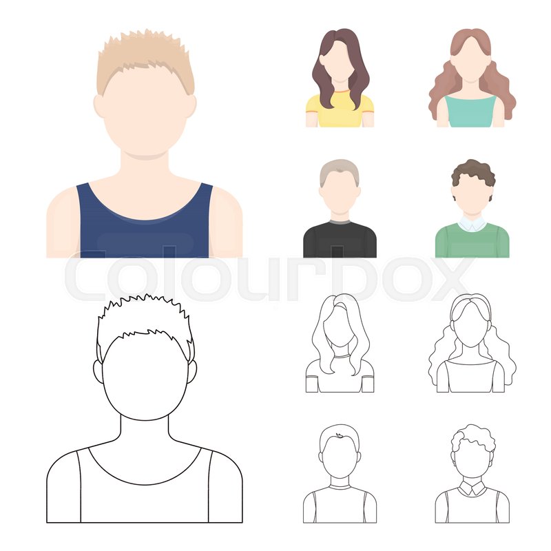 Girl With Long Hair Blond Curly Stock Vector Colourbox