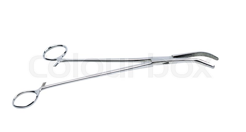 Surgical pliers isolated on white | Stock image | Colourbox