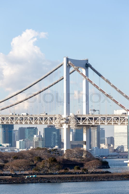 Tokyo Bay With Rainbow Bridge In Odaiba Stock Image Colourbox