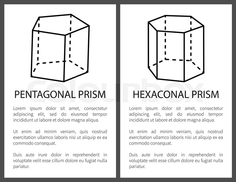 Pentagonal and hexagonal prisms, ... | Stock vector | Colourbox