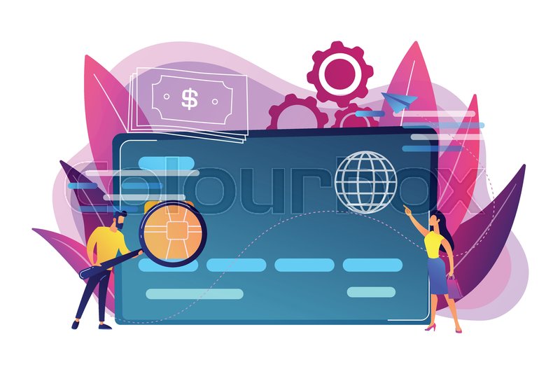 Plastic Bank Card Microchip And Man Stock Vector Colourbox