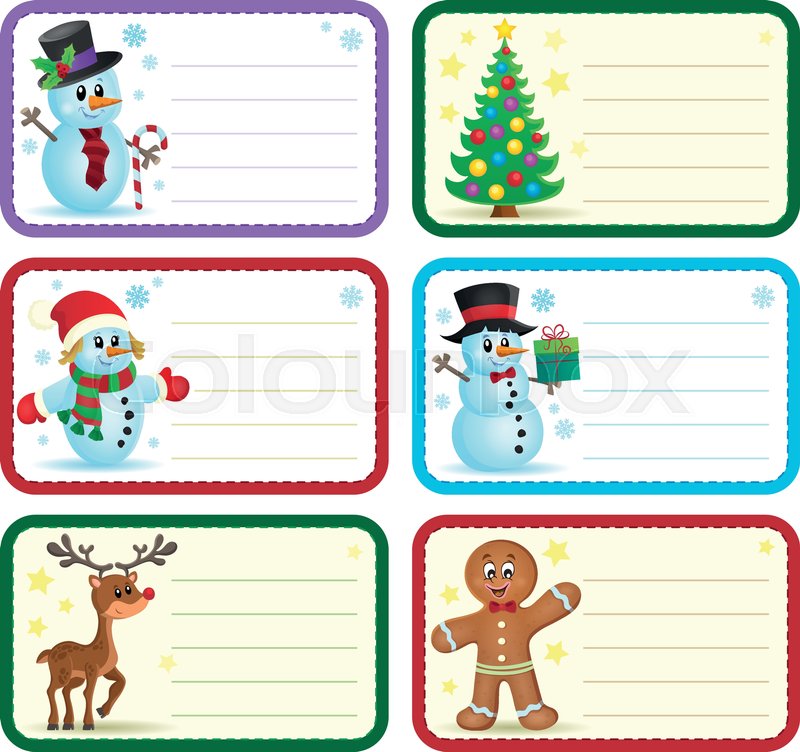 Christmas Name Tags Collection 1 Stock Vector Colourbox