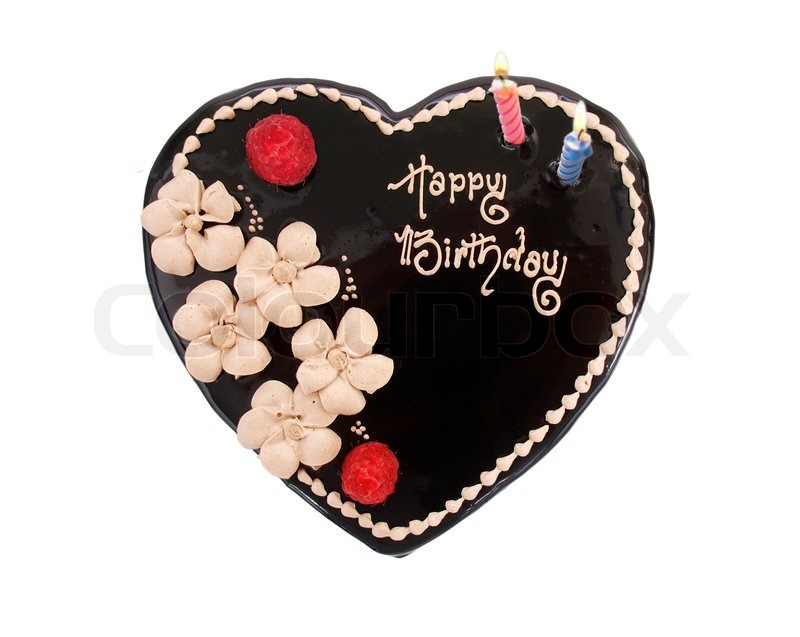 Chocolate Heart Cake. Heart shaped chocolate birthday cake ...