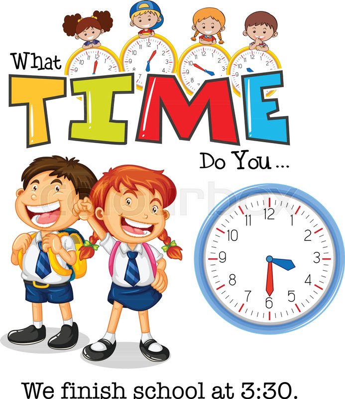 Students Finish School At 3 30 Stock Vector Colourbox students-finish-school-at-3-30-stock-vector-colourbox