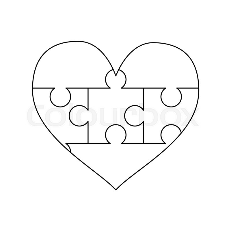This is a picture of Printable Puzzle Piece Template within outline It is a picture of Printable Puzzle Piece Template within outline