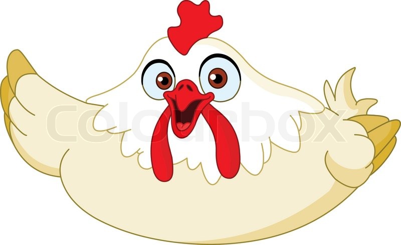 Cartoon Chicken Presenting With Her Stock Vector Colourbox