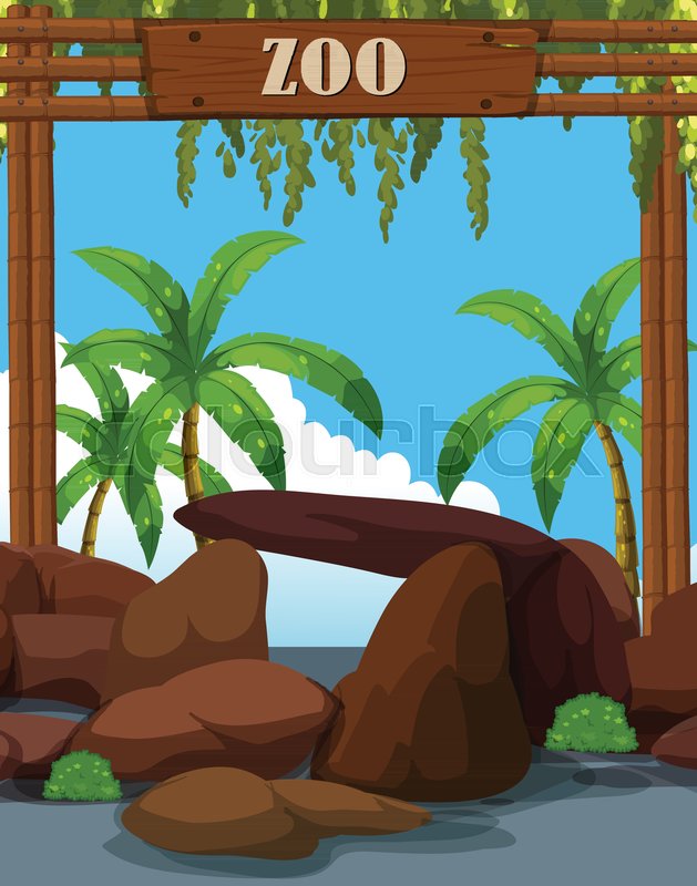 a nature zoo template illustration stock vector colourbox