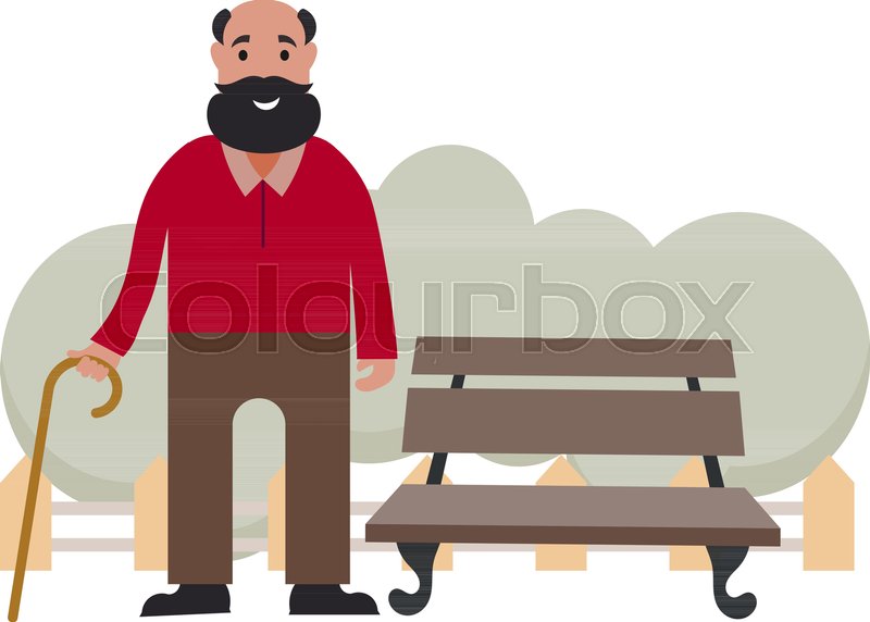 Old man with a cane An elderly man ... | Stock vector | Colourbox