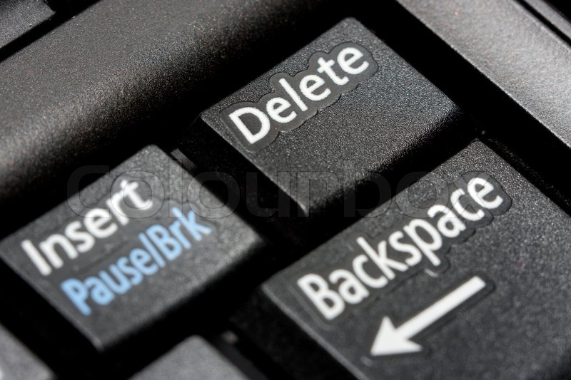 Black Delete Key On A Laptop Keyboard Stock Image Colourbox