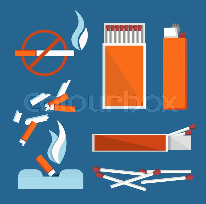 Stop Smoking Banner Isolated On Blue Stock Vector Colourbox