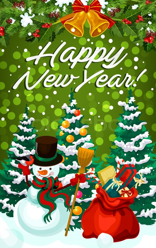 New Year holiday festive banner with | Stock vector | Colourbox