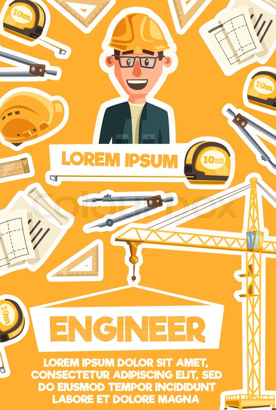 Construction Engineer Profession Stock Vector Colourbox