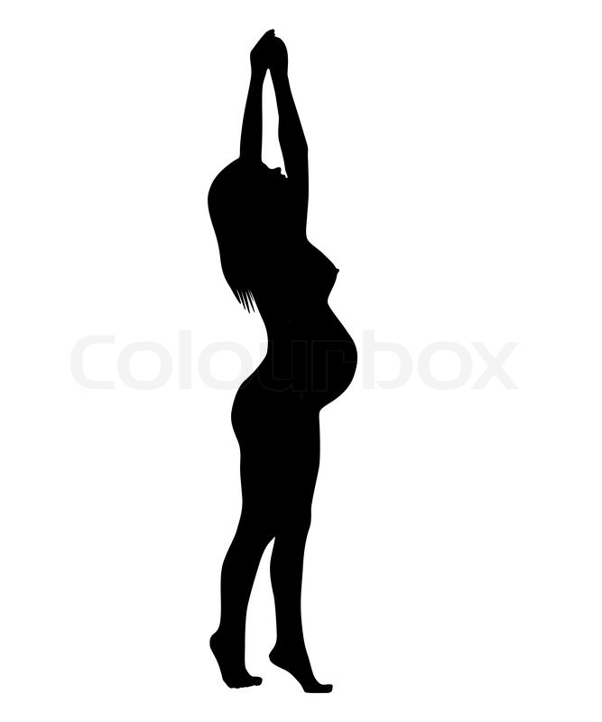 pregnant woman silhouette vector