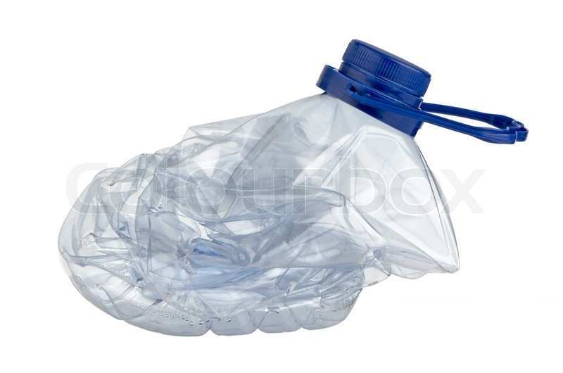 Squashed Container Squashed plastic bottle in order to ... | Stock Photo | Colourbox