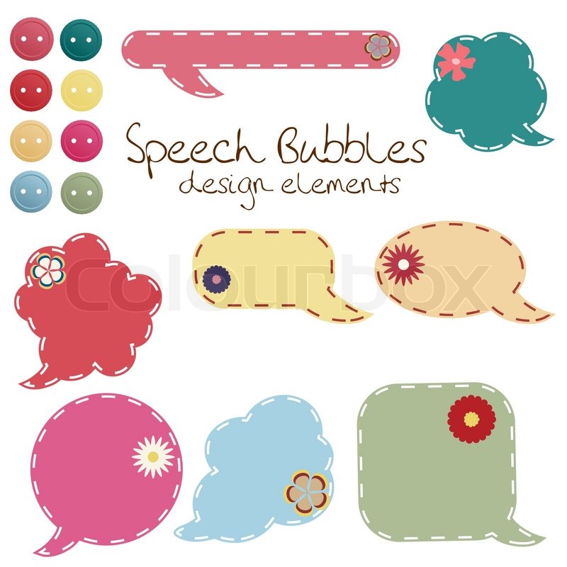 set of different speech bubbles design elements stock vector bubbles design