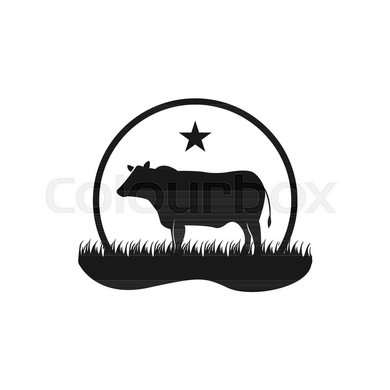 Black angus cattle logo emblem design | Stock vector | Colourbox