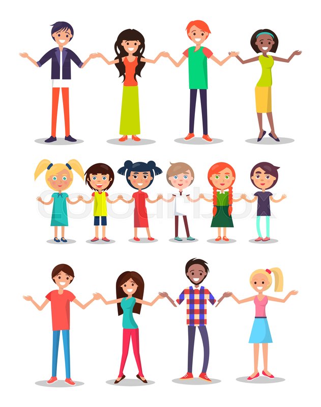 Kids And Parents Cartoon Characters Happy People Stock Vector Colourbox Kids And Parents Cartoon Characters Happy People Stock Vector Colourbox