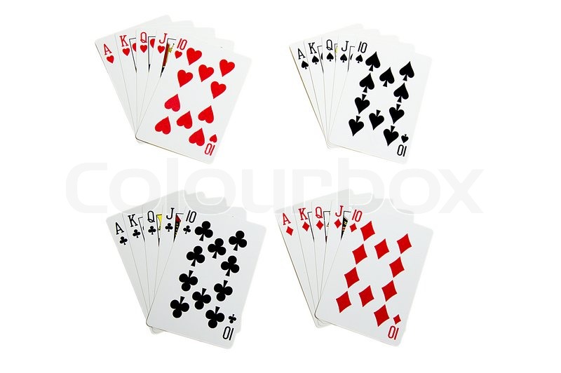 Set Of Royal Flush Cards For Poker Stock Image Colourbox