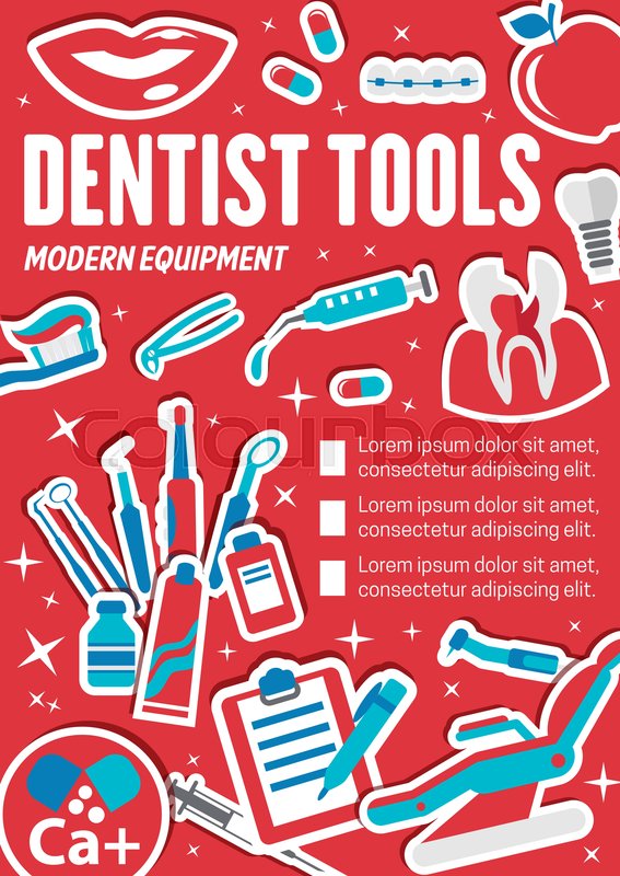 Dentist Tool And Dentistry Equipment Stock Vector Colourbox