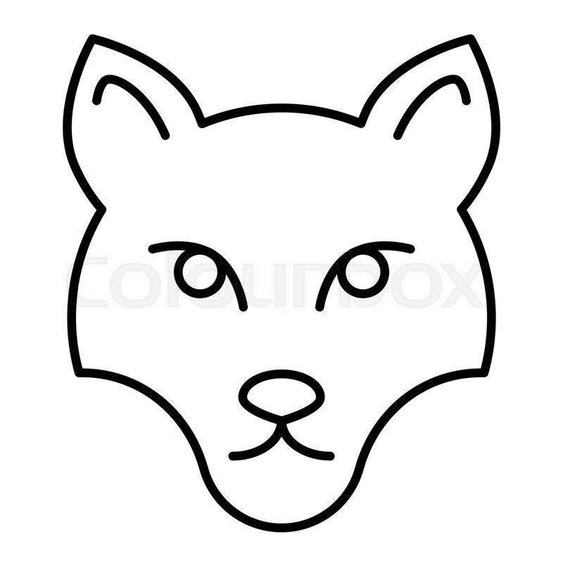 Fox Mask Thin Line Icon Muzzle Fox Stock Vector Colourbox