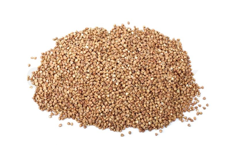 Pile of buckwheat grains isolated on Stock image Colourbox