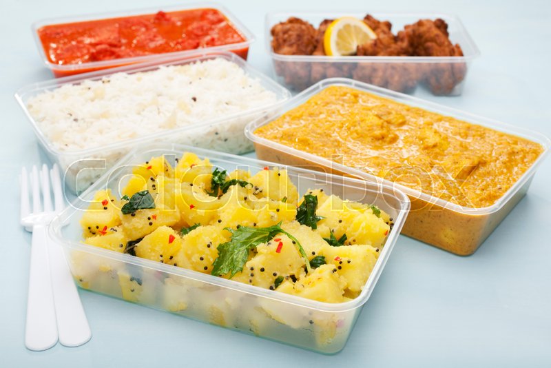 A selection of Indian takeaway food in | Stock image | Colourbox