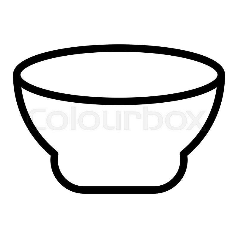 Soup plate line icon. Bowl vector Stock vector Colourbox