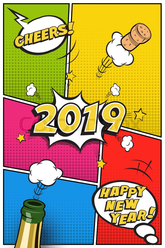 2019 new year postcard or greeting stock vector colourbox new year postcard