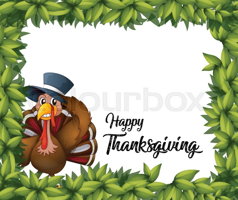 turkey thanksgiving card template illustration stock vector