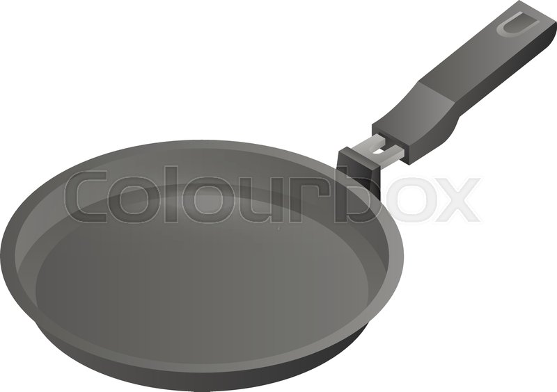 Frying pan icon. Isometric of frying | Stock vector | Colourbox