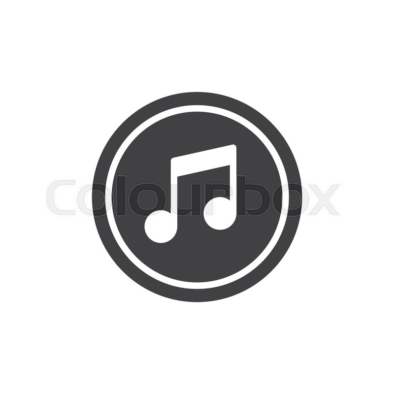 Music note button vector icon. filled Stock vector Colourbox