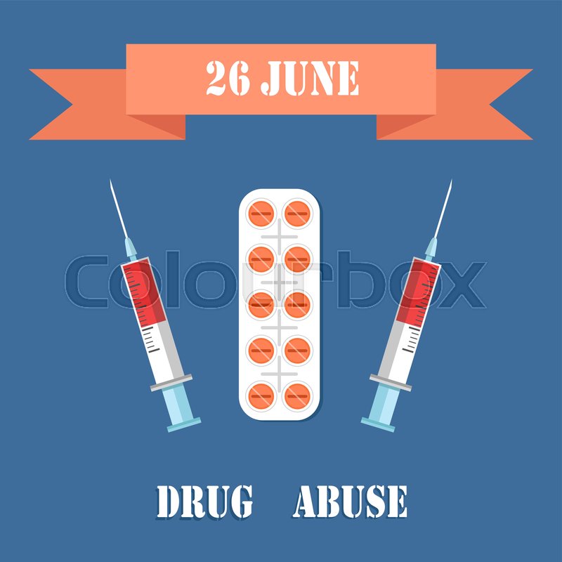 Drug Abuse Day June 26 Poster With Stock Vector Colourbox